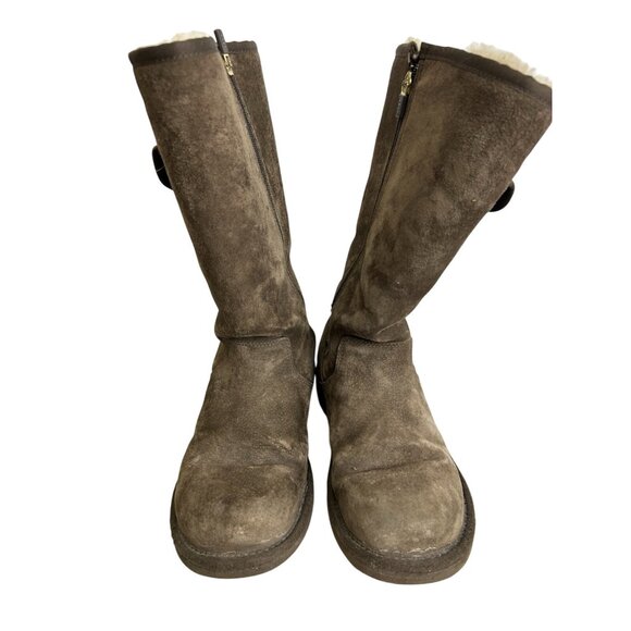 UGG Australia Size 8 “1895 Retro” Cargo Tall Zip Brown Boots Womens shearling - Picture 12 of 16